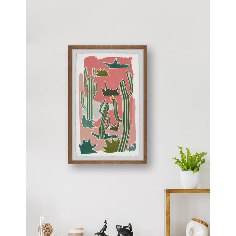«Cactus Wilderness» par Parvez Taj, reproduction d'art sur papier encadrée, H 12 po x l 8 po x P 1,5 po