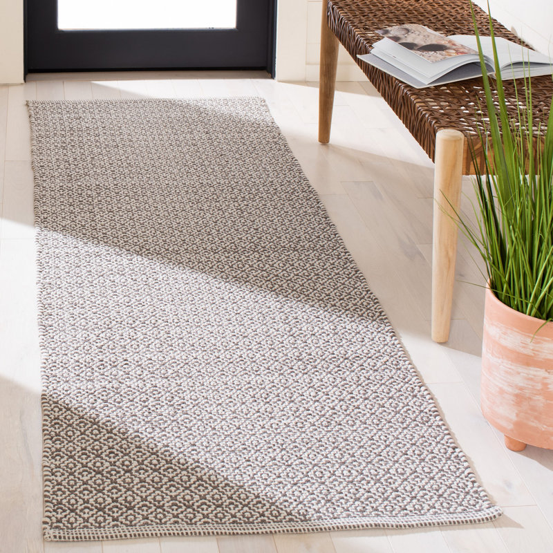 Bester Hand Woven Cotton Geometric Rug, Runner 2'3" x 7'