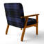 Fauteuil d'appoint rembourré à motif tartan vert et orange Fetullah-384490495-384490241