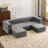modular Chenille sofa with 3 Ottomans-522194089