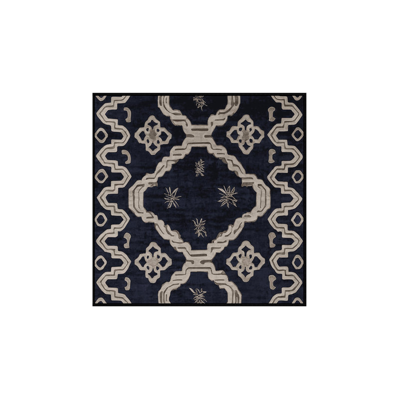 Machine Washable Gray Area Rug, Square 7'