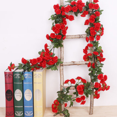 Paquet de 2 (6 pieds, 69 pièces rose / PC) fleurs de vigne artificielles pour faux mariage pour la maison