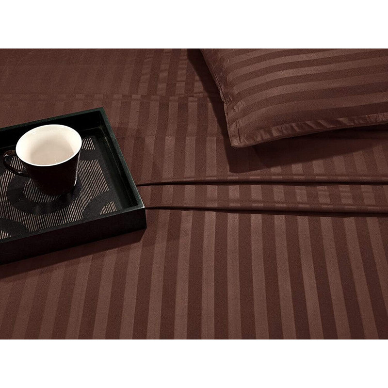 Microfiber Sheet Set, Full Sheet Set + Fitted Sheet + 4 Pillowcases, Chocolate