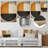 Orange And Black Geometric Breeze Shapes - Abstract Collages Metal Wall Art-1263814229