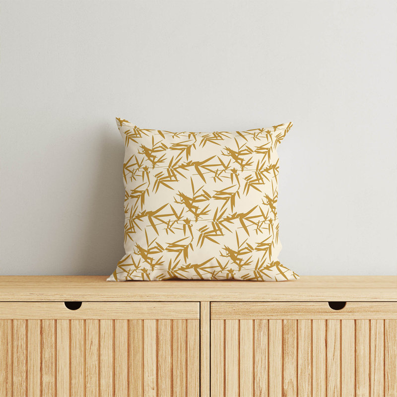 Coussin décoratif en bambou, Ocre doré