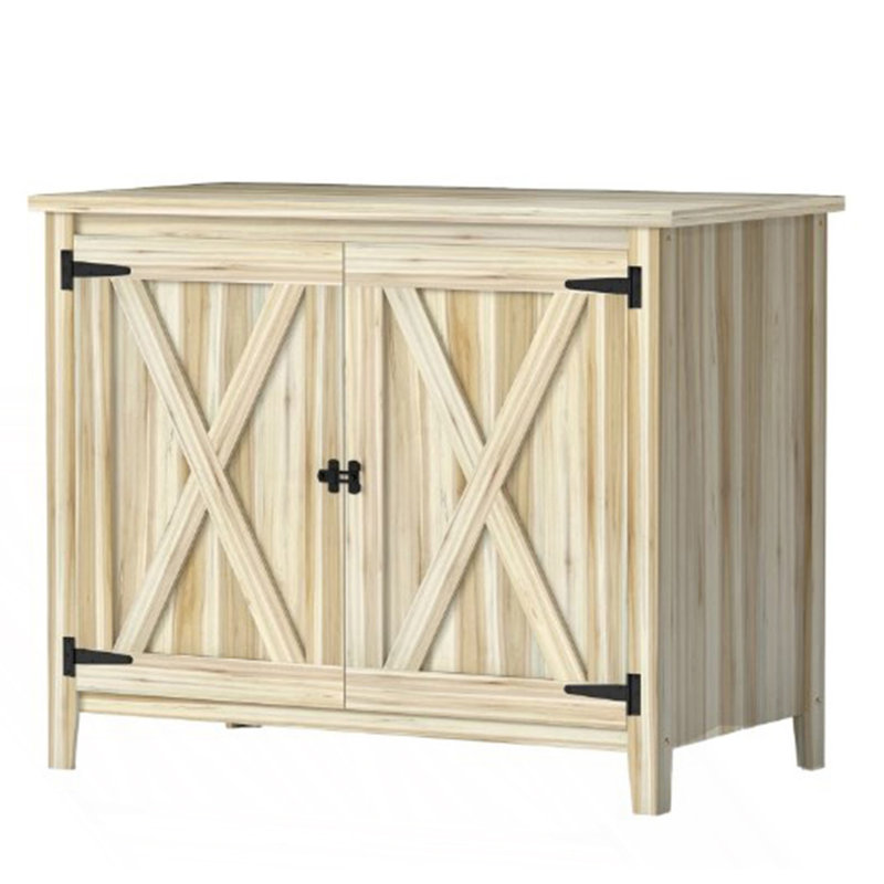 Outdoor Storage Cabinet, Garden Storage Shed, Natural Wood