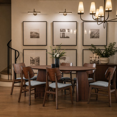 Amber Oval Solid Wood Dining Set
