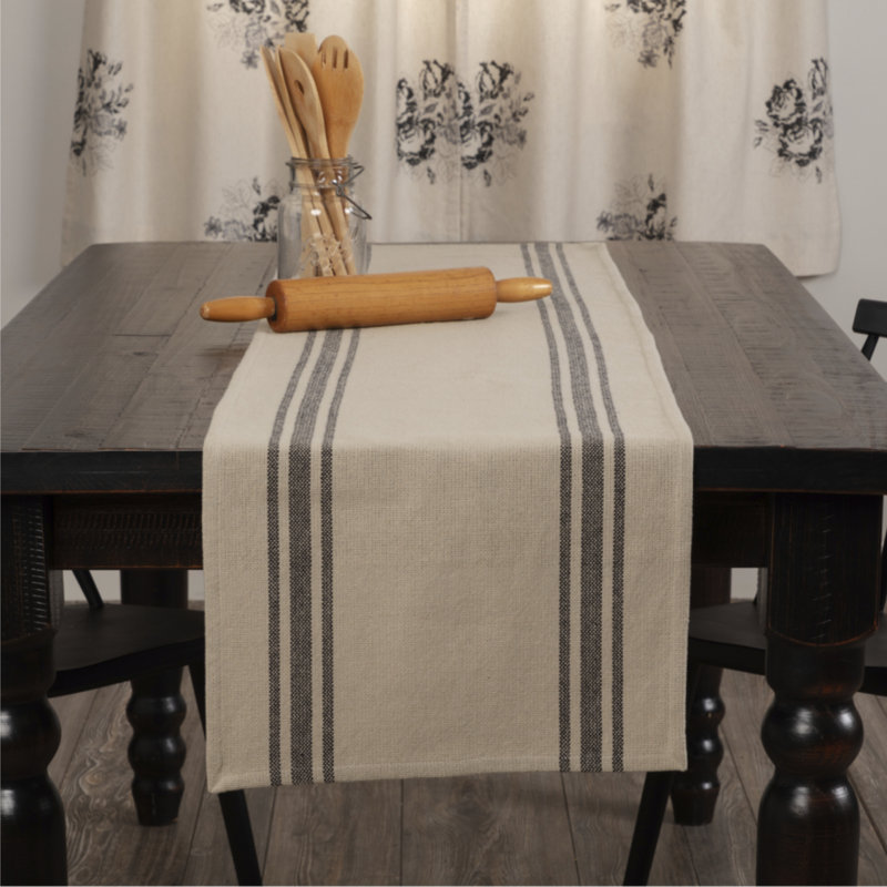 Mill House Stripe Black Runner 72Lx16W, Runner 72" L x 16" W