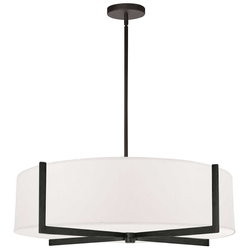 Braidon 4 Light Incandescent Pendant, White, Matte Black