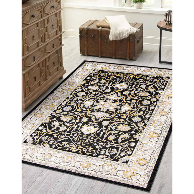 Tapis de couloir en polyester 2 pi 6 po x 8 pi Alexander-Jay, Rectangle 5 pi x 7 pi