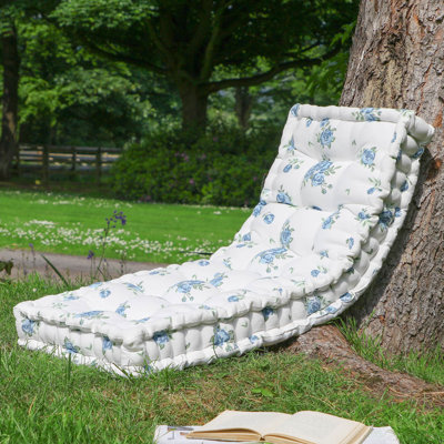 Blue Flower Bench Pad