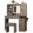 Farmhouse Vanity Desk With Sliding Mirror And Lights, Vanity Set With Glass Top And Charging Station ,Dressing Table With 4 Drawers And 2 Cabinets, Dressing Table With Stool For Bedroom-33698057