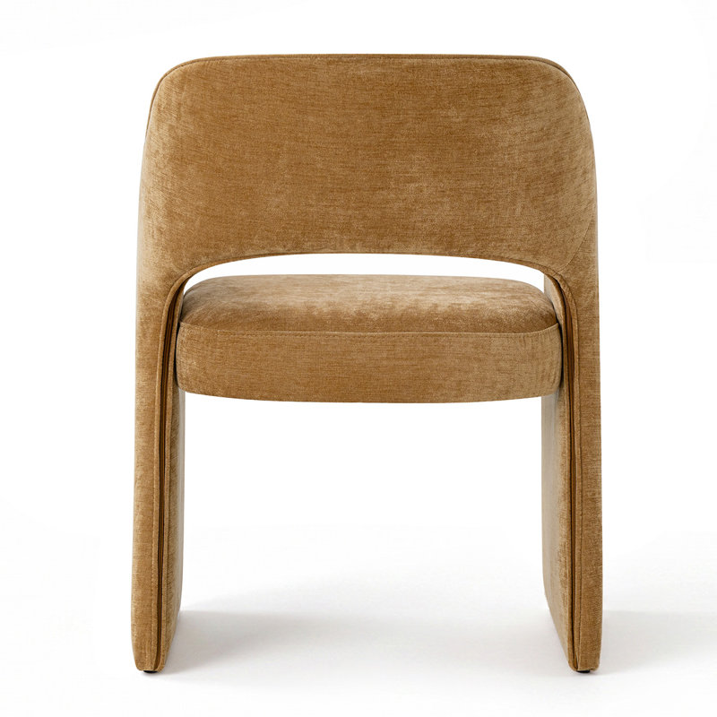 Fauteuil rembourré en chenille, Doré