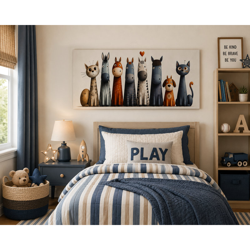 Reproduction d'art sur toile tendue pour chambre d'enfant, H 24 po x l 48 po