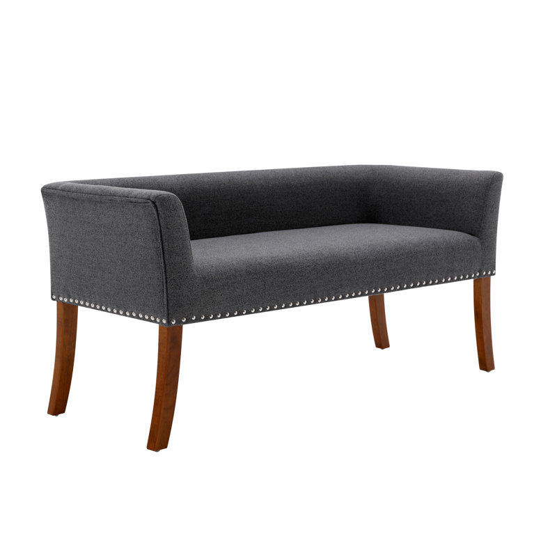 Amaiya Upholstered Bench, Dark Grey