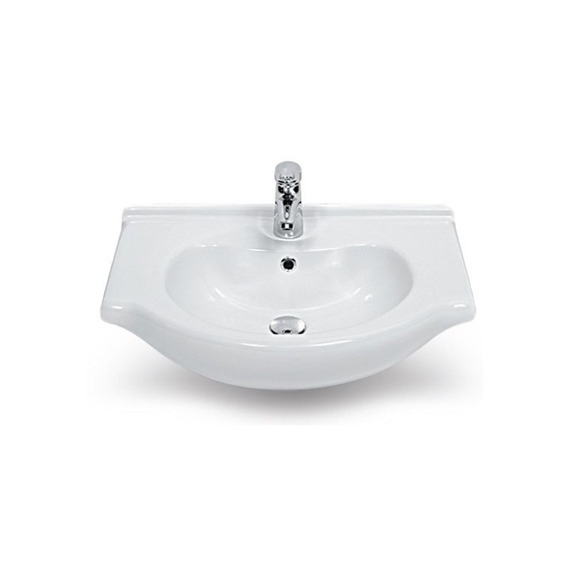 CeraStyle By Nameeks Nil 16.8'' Glossy White Ceramic Rectangular Bathroom Sink with Overflow