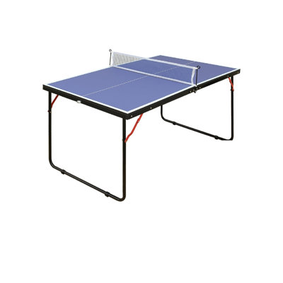 Ensemble de tables de ping-pong de taille moyenne avec filet, 2 raquettes et 3 balles, pour intérieur, extérieur, bleu