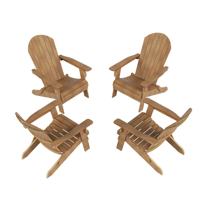 Chaise Adirondack pliante en plastique Arrlo, Teck