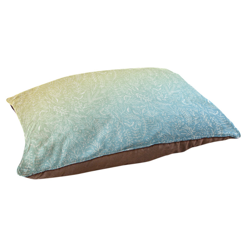 Coussin pour chien floral ditsy Byrge, Grand (l 42,5 po x P 32,5 po x H 14 po), Jaune / Bleu