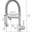 Robinet d'évier de cuisine contemporain avec tirette en nickel brossé - laiton pour une esthétique moderne de style commercial