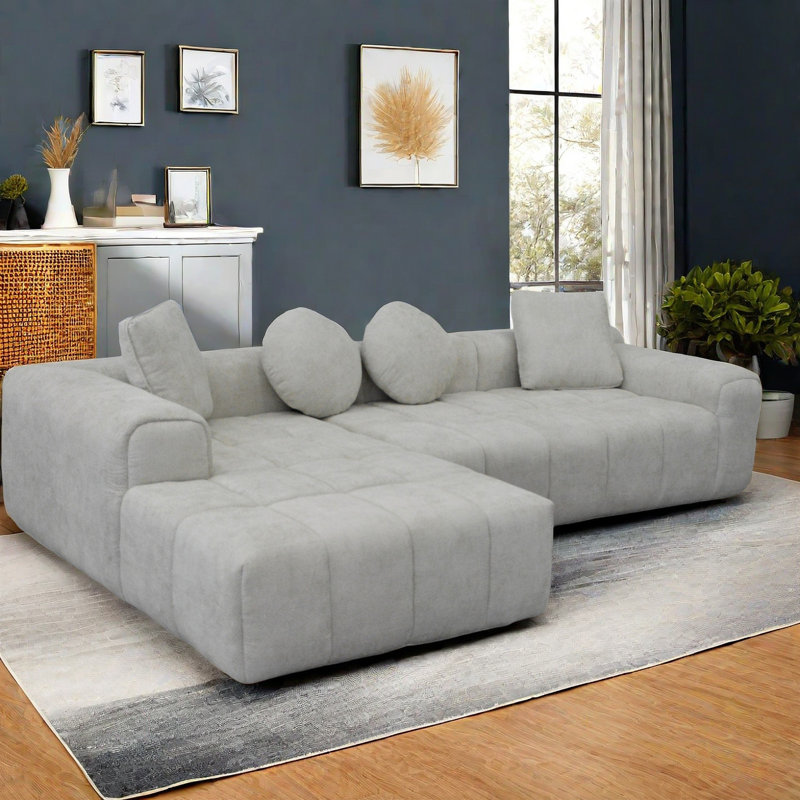 L-Shaped Compressed Sofa Chaise Lounge
