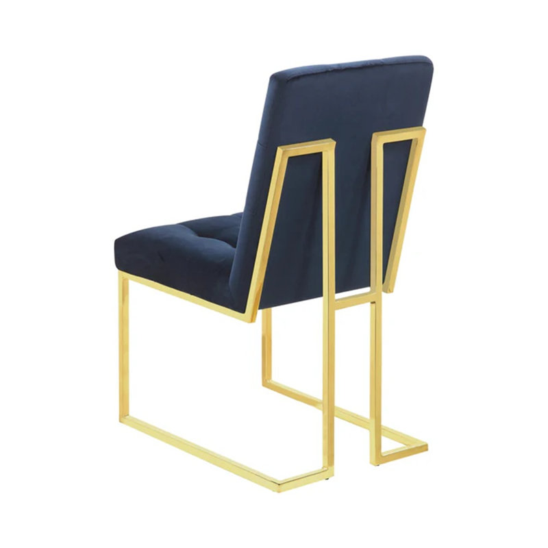 Chaise d'appoint de salle à manger en velours rembourrée (ensemble de 2), Doré