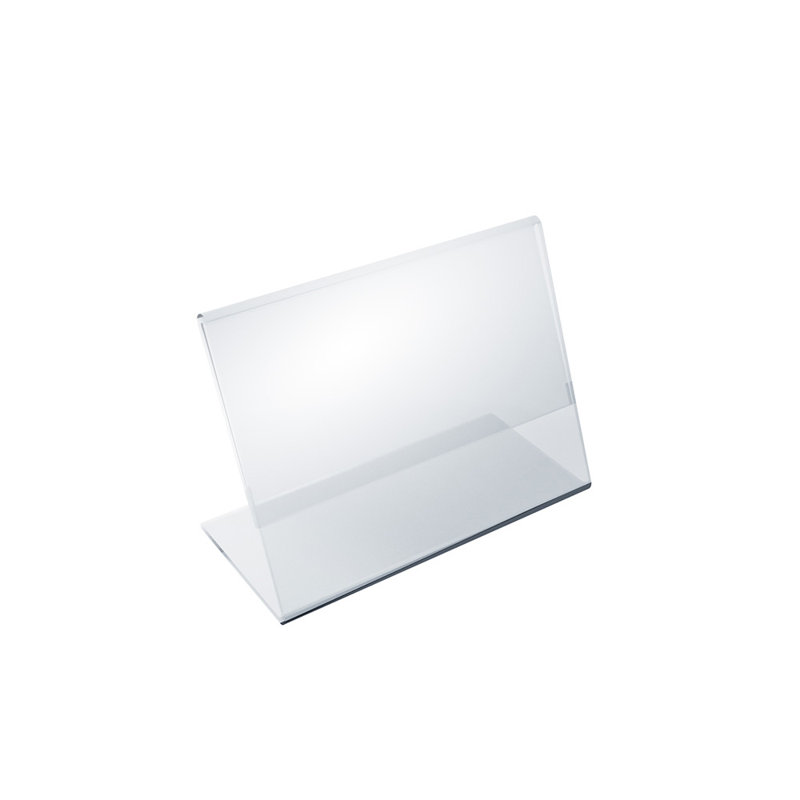 Angled L-Shaped Sign Holder Frame with Slant Back Design 5"x 3.5''High- Horizontal/Landscape, 10-Pack