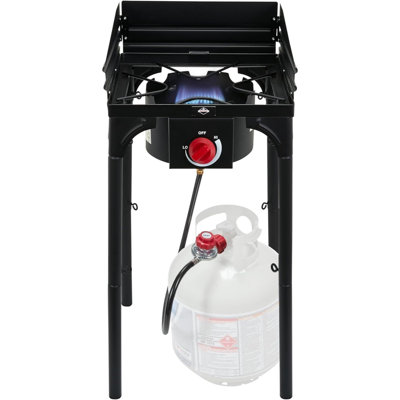 Hike Crew Cast Iron 1-Burner  Gas Camping Stove, 75,000 BTU Portable Stove w/Flame Control & More!