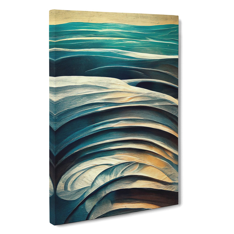 Abstract Art Ocean Wave No.2 - Wrapped Canvas, 50cm H x 35cm W x 3cm D