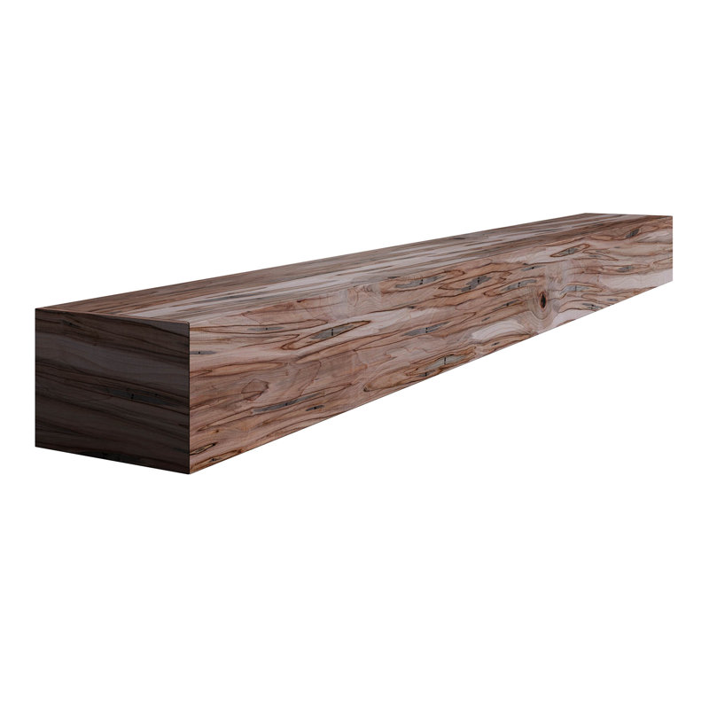 5 In. D X 7.25 In. W X 72 In. L Unfinished White Oak Wood Mantel, Rustic Ambrosia Maple, 60" L