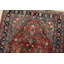 Tapis rouge rétro en laine noué à la main 3 pi 10 po x 9 pi 2 po Tribal Vintage