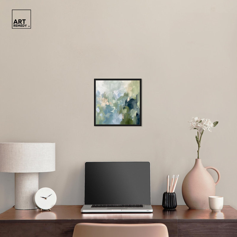 Minted Brush Canvas Minimal Abstracts by Art Remedy, 41" H x 41" W, Gold, Floater Framed Print