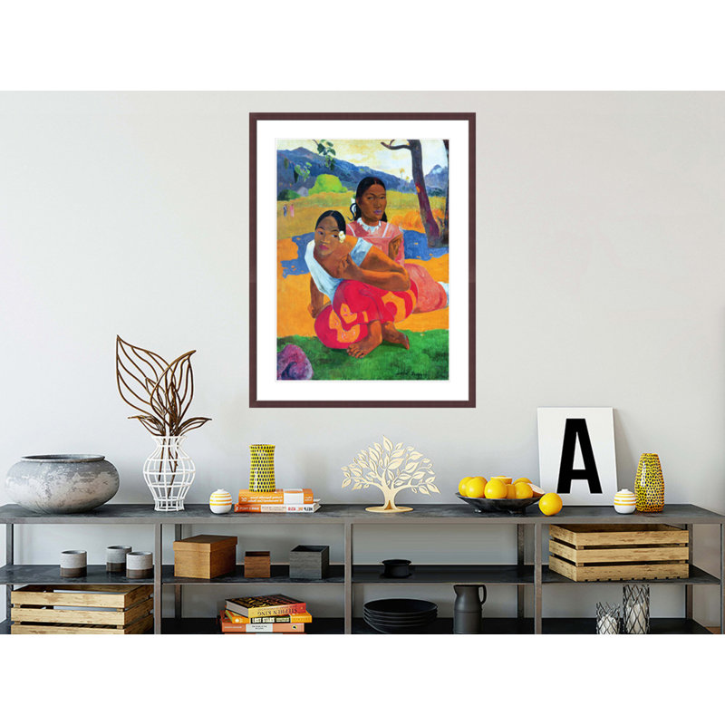 «Nafea Faaipoipo (When are you Getting Married?)» Par Paul Gauguin - Estampe numérique encadrée, H 41,5 po x l 31,78 po
