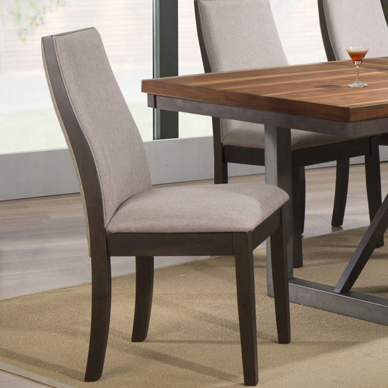 2pc Set Transitional Dining Chair, Espresso, Taupe