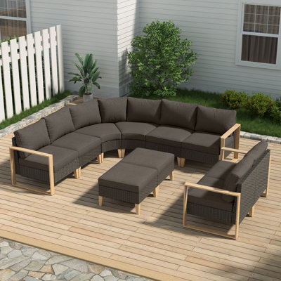 Tuule 10 Piece Sectional Seating Group with Cushions