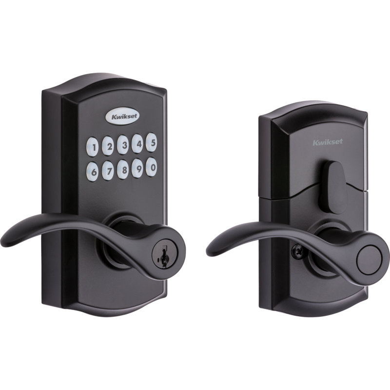 Iron Black Electronic Keypad Deadbolt Lever with SmartKey