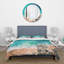 Ensemble de housse de couette en microfibre turquoise / sable / gris foncé Asunta-66398874