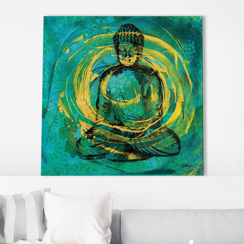 «Centered Buddha (Square)» par Kellie Day, reproduction, H 24 po x l 24 po x P 1,5 po, Toile tendue