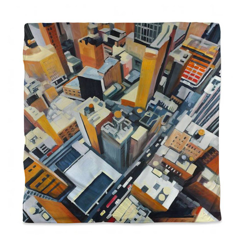 Building Cities Industrial Duvet Cover - NYC High Top View