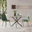 Ensemble de salle à manger à piédestal carré avec chaises en velours-279129048-279129062