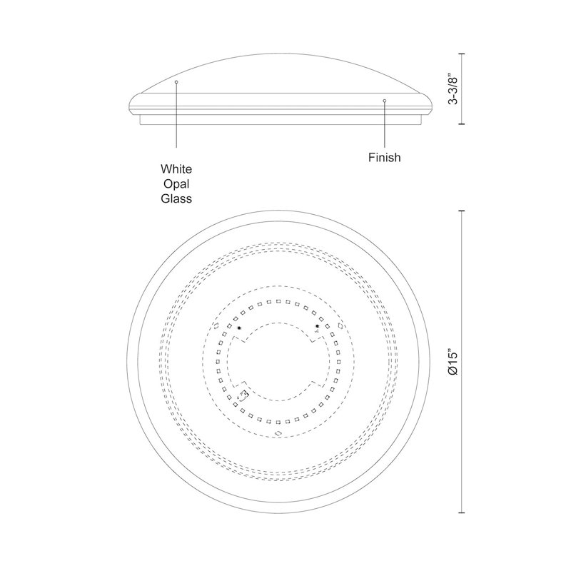 15" Brushed Nickel LED Flush Mount Ceiling Light
