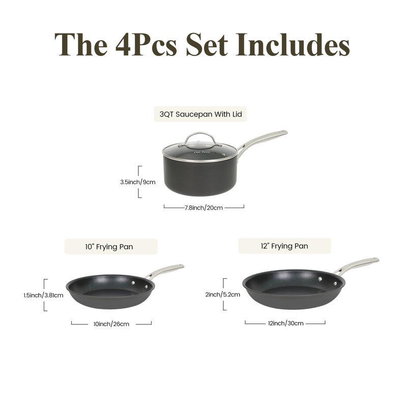 Essential 4 - Piece Hard Anodized Nonstick Cookware Set
