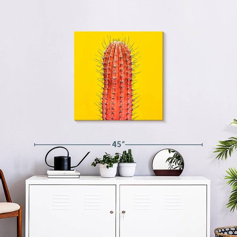 Harnek Orange Cactus, 24" H x 24" W