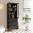 94.4" W Glass Book Cabinet Storage Bookcase, White-1080129752