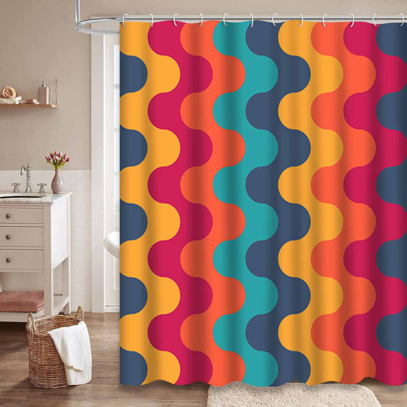 Rideau de douche Graffiti avec 12 crochets, L 72 po x l 72 po
