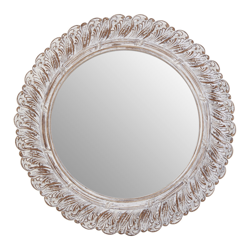 Gina Champagne Accent Mirror, 62cm H x 62cm W, Antique Grey