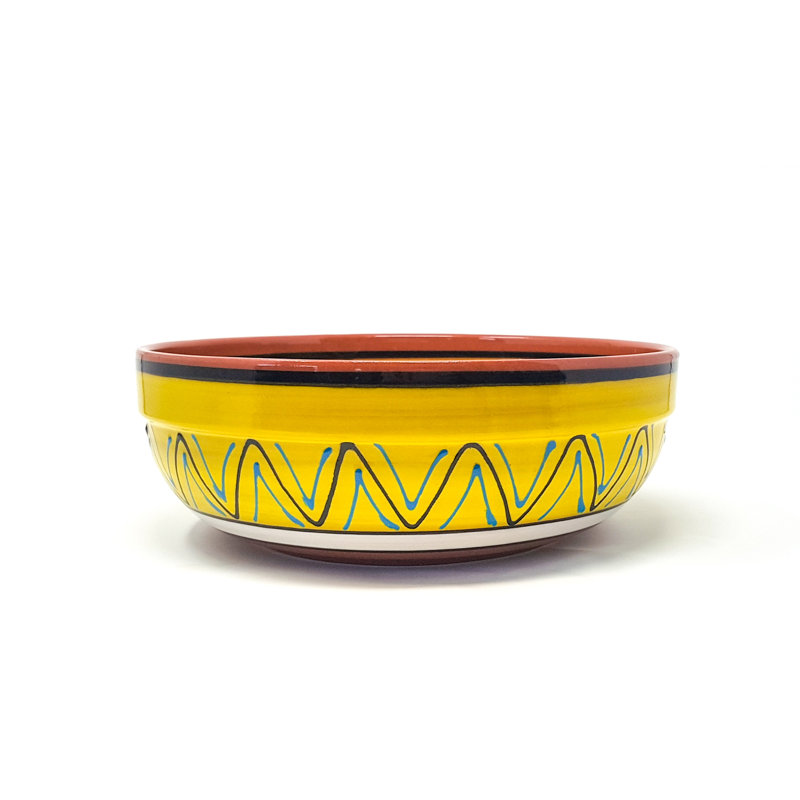 August Grove Lanai Ceramic Salad Bowl, Yellow