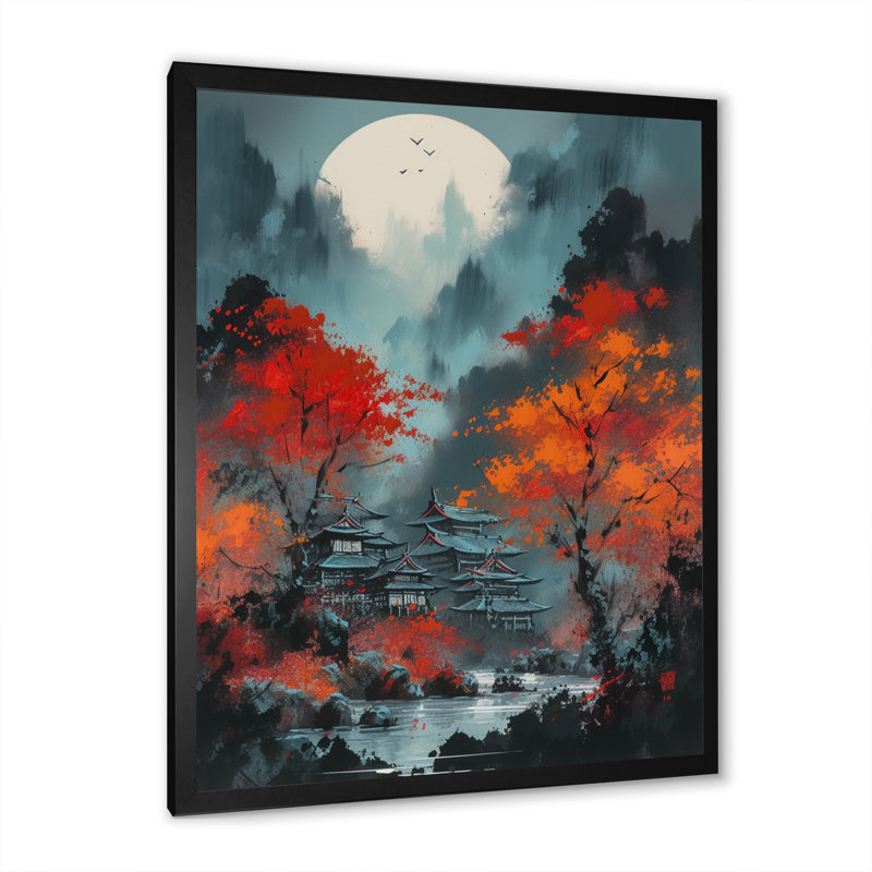 Lune de Nastazja et érable japonais IV, Cadre photo noir, H 20 po x l 12 po x P 1 po