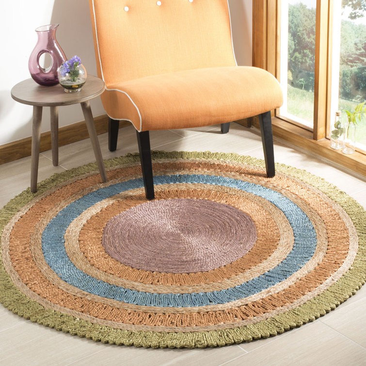 Castelnaud Natural Fiber Hand Woven Jute Geometric Rug