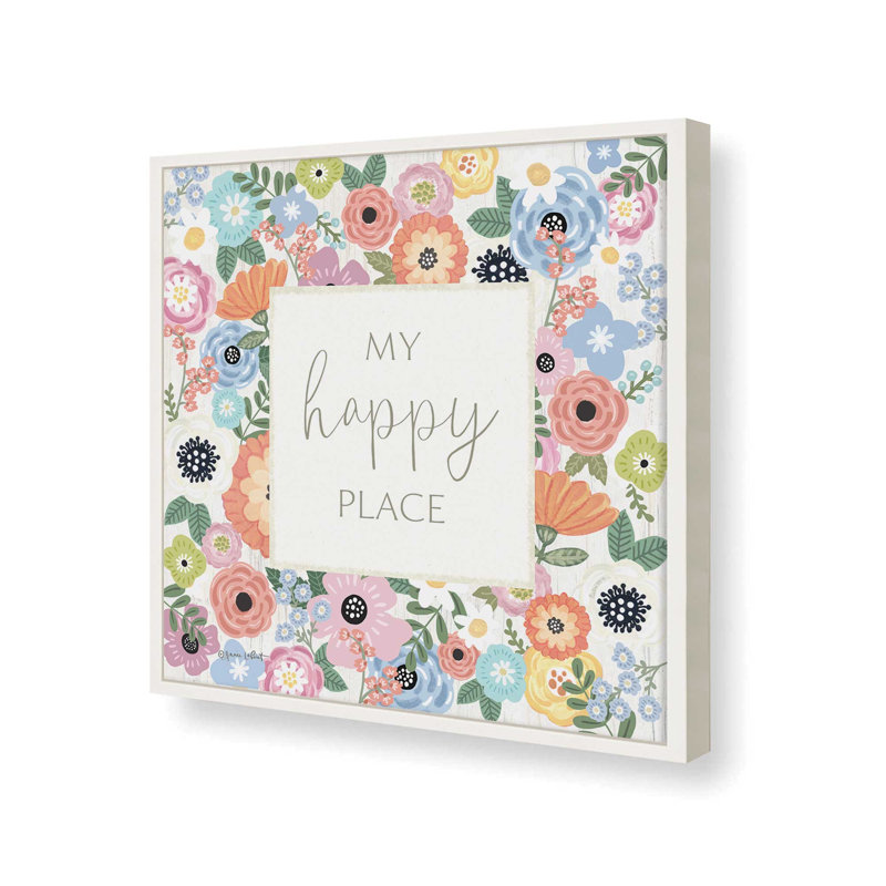 My Happy Place by Annie LaPoint Art Print, L 20 po x H 20 po, Blanc, Impression encadrée